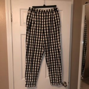 ASOS black & white gingham picnic pants 8